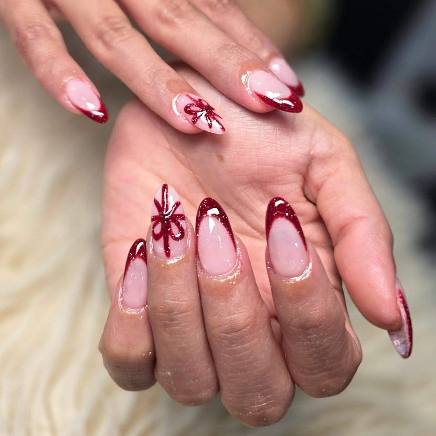 Christmas Gel-X full set nail art by Terry